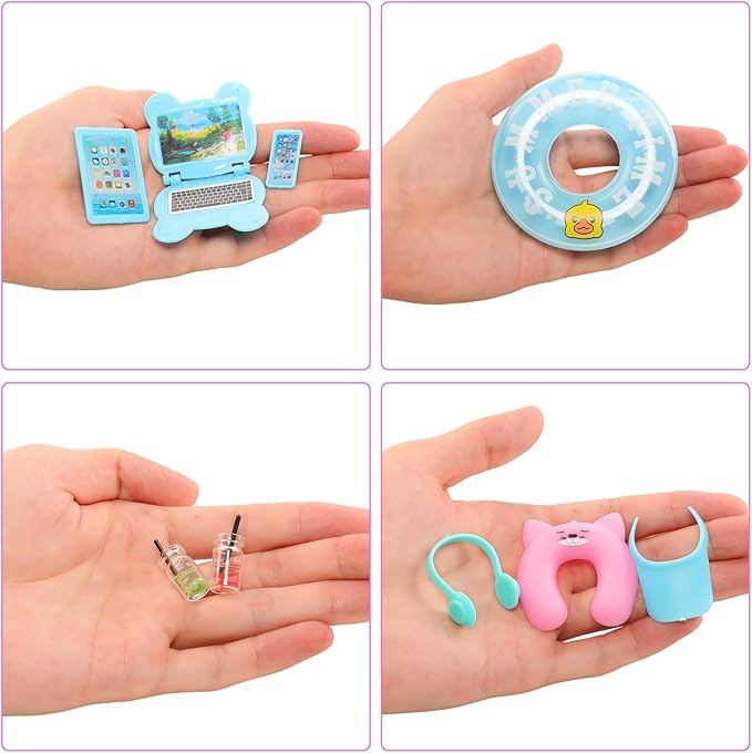 Miunana 36 PCS Boy Doll Travel Outfits for 4-6 Inch Doll Include 20 PCS Top and Pants for 5.3 Inch Clothes and Accessories with 14 Dollhouse Furniture and 2 Pairs of Boy Doll Shoes