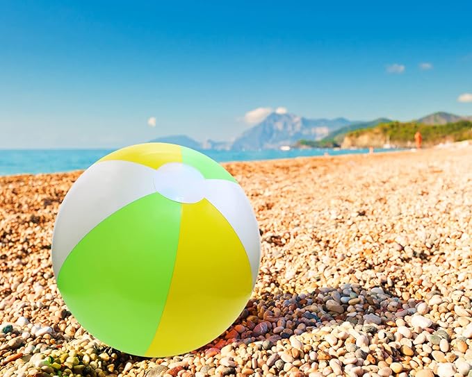 PENTA ANGEL Beach Balls 2PCS 12 Inch Inflatable/Blow Up Classic Rainbow Color Summer Swimming Pool Party Favors Water Toy Beachball for Women Men Adults Playing
