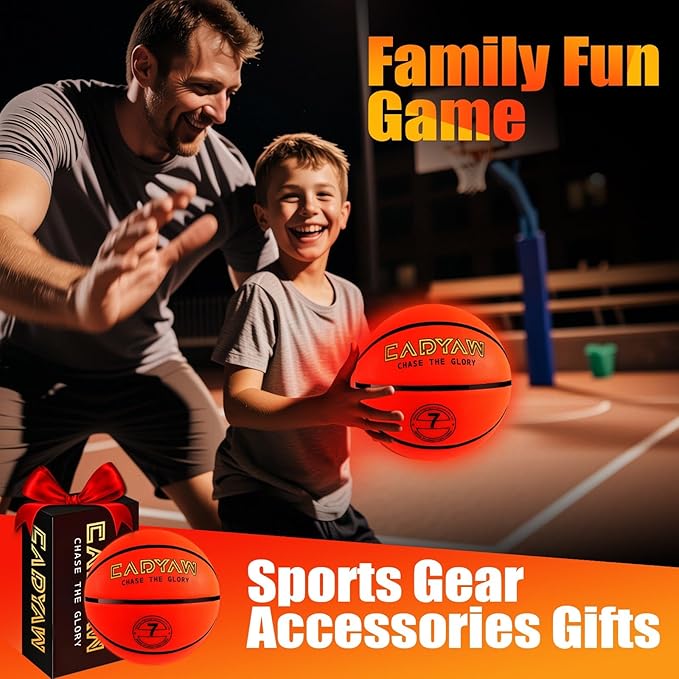 Glow in The Dark Soccer Ball, Rechargeable Light up Soccer Toys, Birthday Gift for Boys and Girls 8-12, Cool Toys for Kids Outdoor Night Activity - Size 5