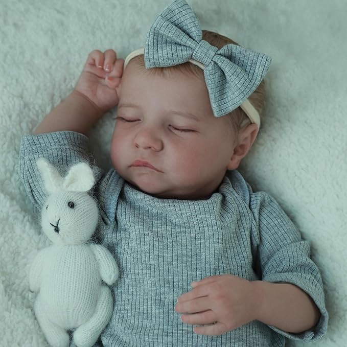 SCOM Realistic Reborn Baby Dolls - 18 Inch Real Life Baby Girl, Lifelike Doll with Weighted Body, Newborn Baby Boy with Full Vinyl for Kids Age 3 4 5 6+ Gift