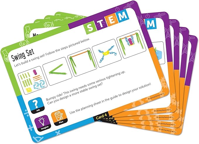 Learning Resources Playground Engineering & Design STEM Set - Kids Games, Building and Construction Gears, Montessori Activities , Critical Thinking Skills, Problem Solving for Boys and Girls