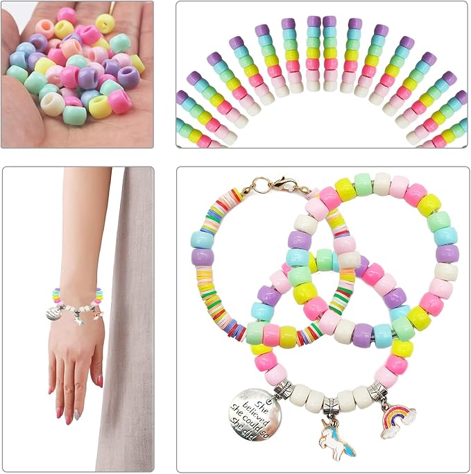 leitait Girls Toys Bracelet Making Kit - 3000pcs Charm Jewelry Making Kit Supplies,Easter Basket Stuffers,Unicorn/Mermaid Crafts Birthday Gifts for Girls Ages 5 6 7 8 9 10 11 12 Years Old