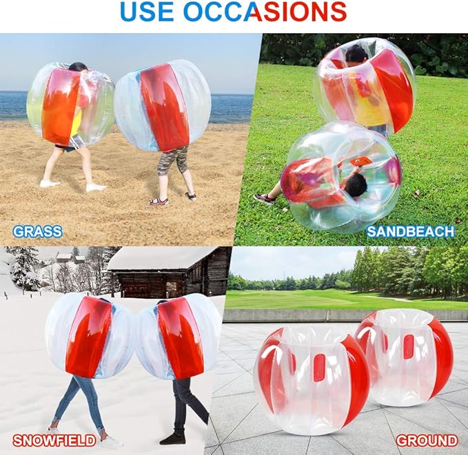 XBEN Inflatable Bumper Balls (2-Pack) – 47" Giant Human Hamster Ball for Kids & Adults – Durable PVC, Safe Outdoor Play – Team Games, Pool Parties, Backyard Fun – Great Gift Idea
