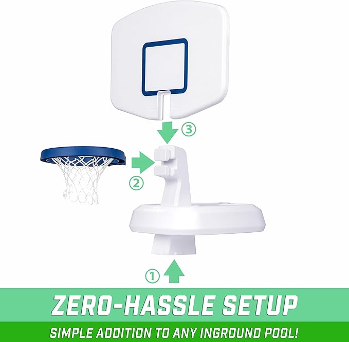 GoSports Splash Hoop Classic Swimming Pool Basketball Game - White