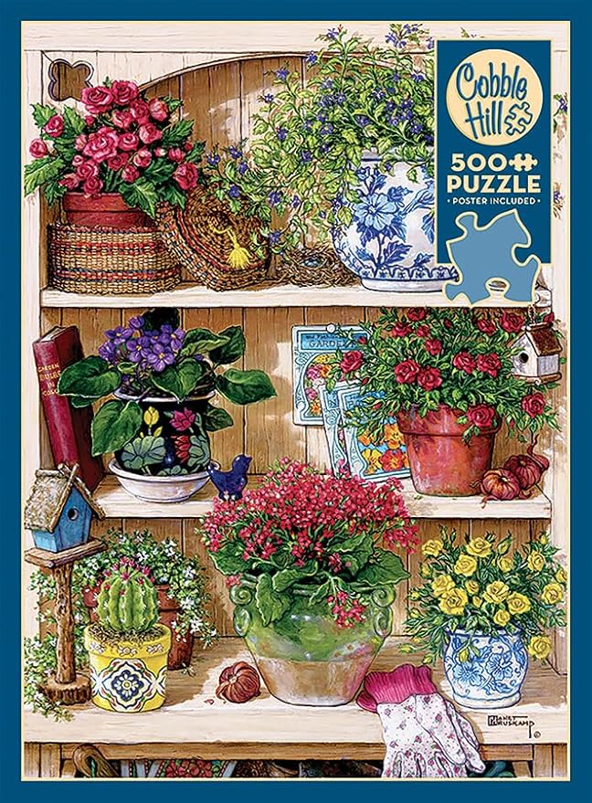 Cobble Hill 500 Piece Puzzle - Flower Cupboard - Sample Poster Included
