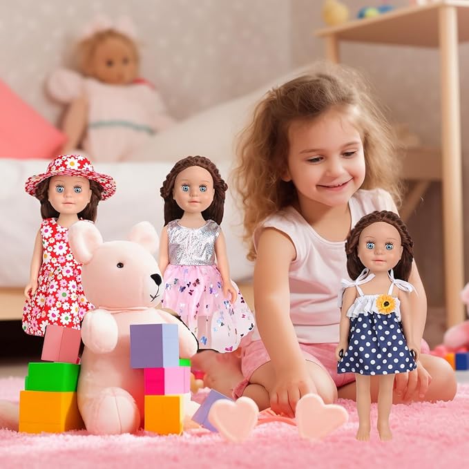 10 Sets of 18 Inch American Doll Clothes, Including 10 of Doll Clothing Dress Outfits for American Dolls, Birthday Gifts for Kids