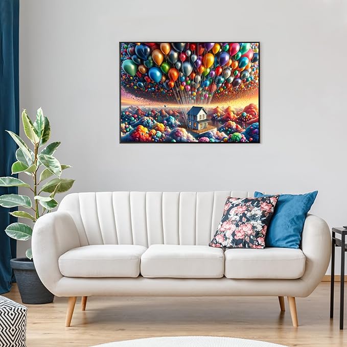 Jigsaw Puzzles for Adults 1000 Pieces, Interlock Perfectly No Dust, Impossible Difficult Hard Fun 1000 Piece Jigsaw Puzzles for Adults-1:1 Poster-Balloon House