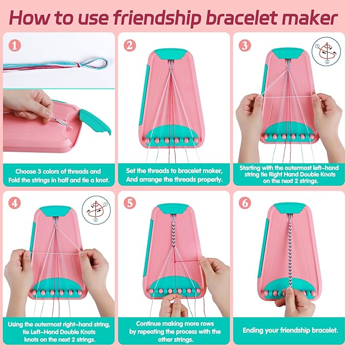 Friendship Bracelet Making Kit for Girls Ages 8-12, Kids Jewelry Making Kit with 28 Pre-Cut Threads and Letter Beads, Arts and Crafts for Kids, Birthday Easter Gifts for 6 7 8 9 10 11 12 Year Old