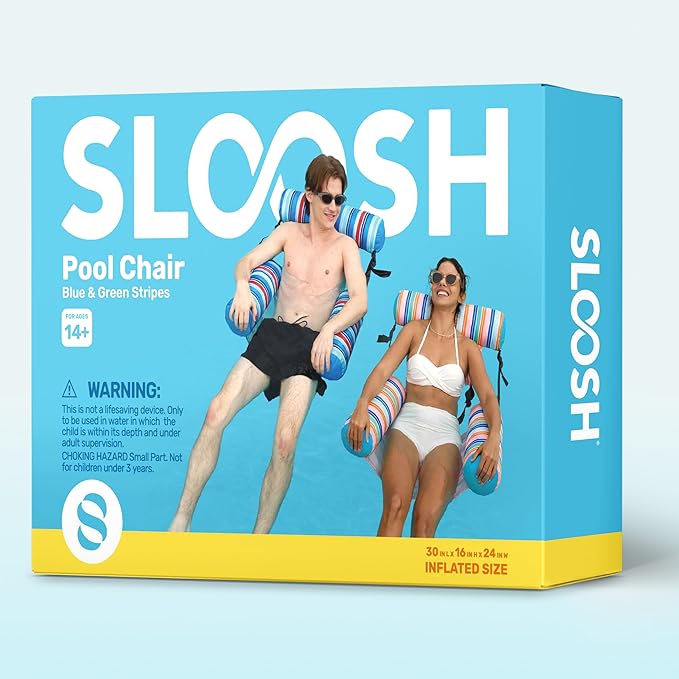 SLOOSH Inflatable Pool Floats Adult,2 Packs Floating Lounge Chairs,Blow up Pool Noodles for Adult Heavy Duty,Floating Chair for Party Summer Water Beach Lake Fun