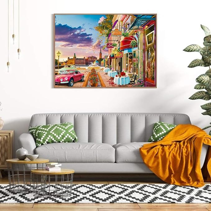 Jigsaw Puzzles for Adult 1000 Piece Puzzle for Adults Street Cafe Puzzle Home Decoration Puzzle