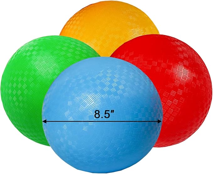 Ogrmar 6PCS 8.5 Inch Playground Balls Dodgeballs with 1 Hand Pump for Kids and Adults Dodge Ball, Kickball, Handball, Camps, Picnic and Schoolyard Games