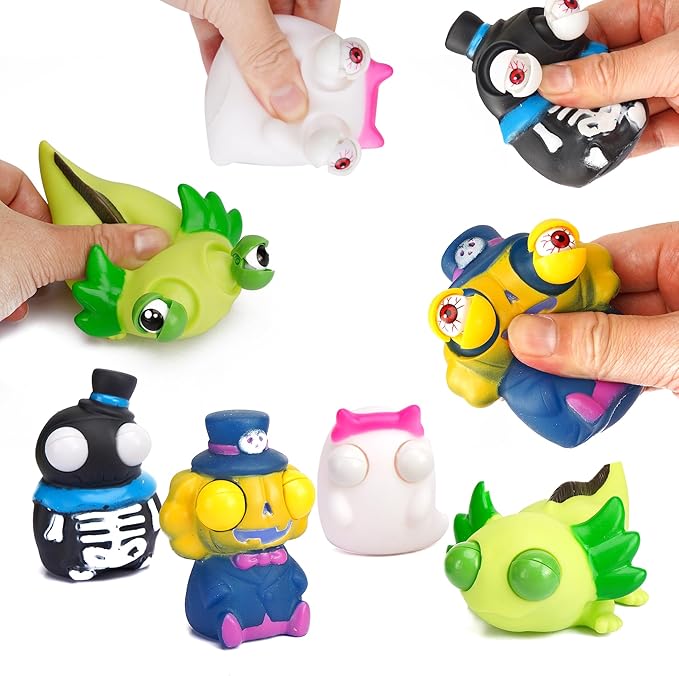 4 Pcs Squeeze Toys Eye Popping Toy Stress Relief Tool Toys for Kids Adult Hand Fidget Toys Halloween Party Favors