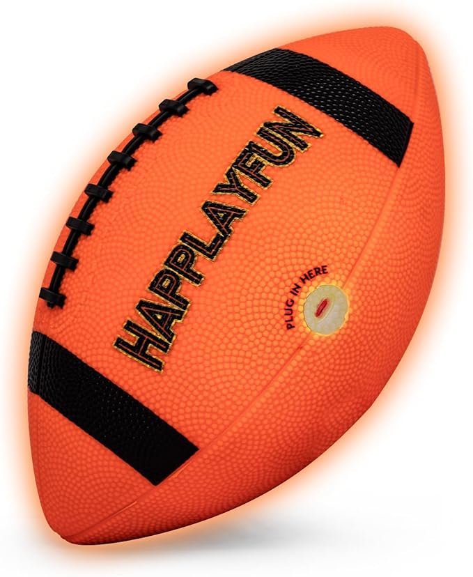 Light Up Football Gifts for Boys 8-12: LED Youth Glow in the Dark Footballs Size 6 Kids Games Cool Toys 8-13, Sports and Outdoor Birthday Gifts for 6 7 9 10 11 12 13 Year Old Boy Girl Teens