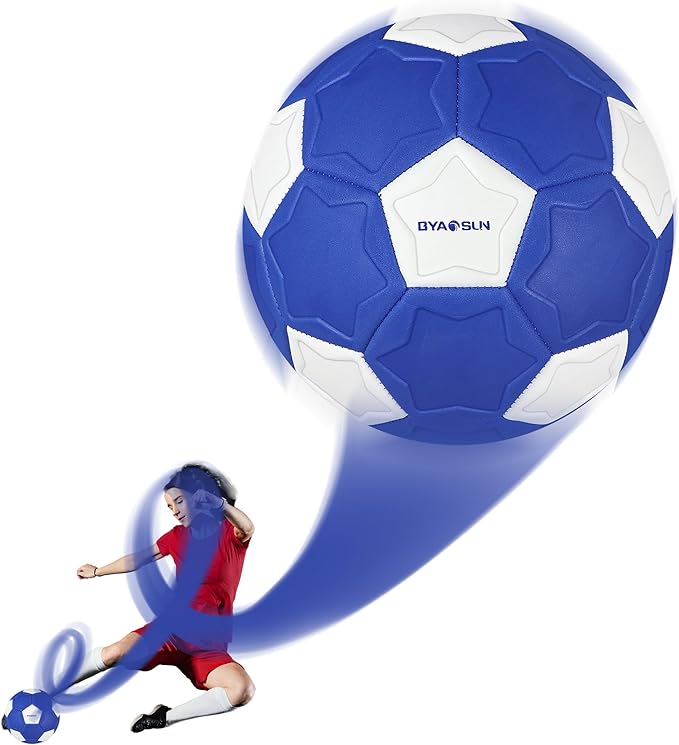 Curve Soccer Ball Size 4, Swerve Soft Balls for Outdoor and Indoor,Size 4 Soccer Ball for Boys and Girls