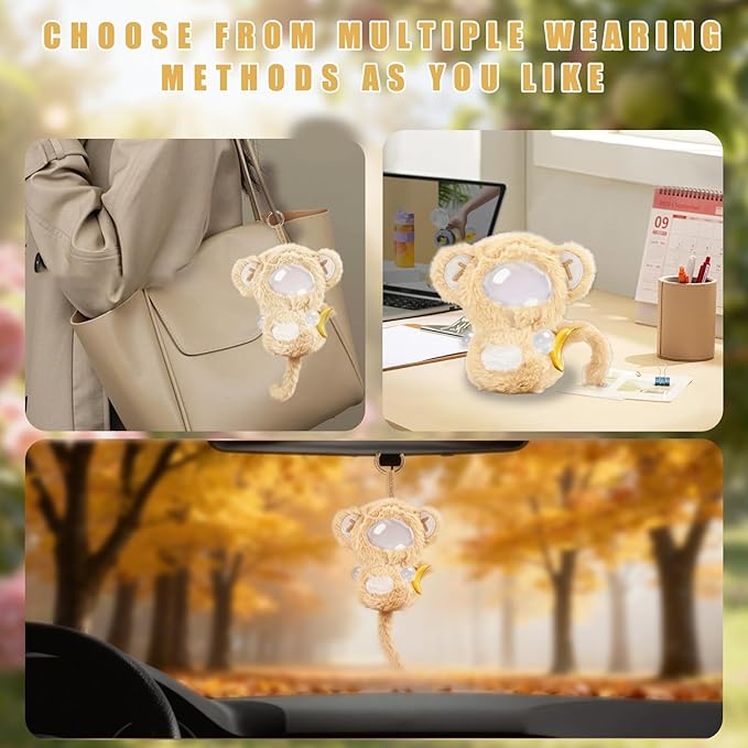 Monkey Clothes for 6.7 Inch (17cm) Dolls -5-piece Set Includes a Cute Costume and Three 3D-Printed Banana Models, Customizable Tail to Meet Your DIY Needs