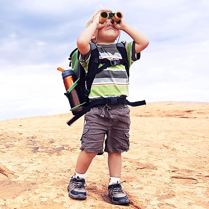 ESSENSON Binoculars for Kids Toys Gifts for Age 3-12 Years Old Boys Girls Kids Telescope Outdoor Toys for Sports and Outside Play Hiking, Bird Watching, Travel, Camping, Birthday Presents (Orange)