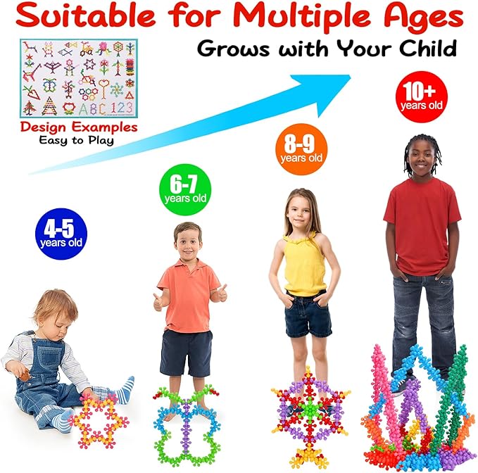 Kids Building STEM Toys for 3 4 5 6+ Year Old Boy Girl Birthday Easter Gift, 300PCS Educational Interlocking Discs Building Blocks for Kids Ages 3-5 4-8 5-7 Preschool Manipulatives Classroom Must Have