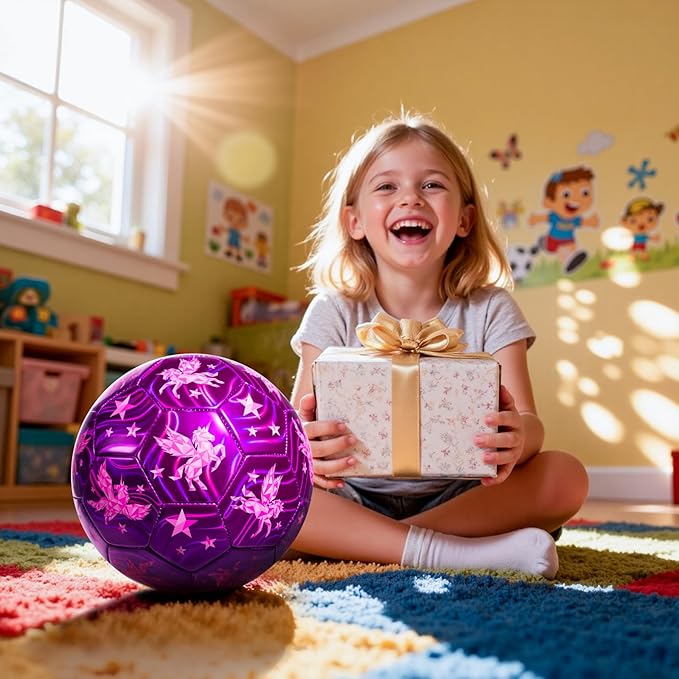 U&C Planet Soccer Ball Size 2 Size 3 Size 4 for Toddler Kids with Pump Deflated, Cartoon Unicorn Dinosaur Soccer Ball Toy for Girls Boys 1-3 2-8 6-12