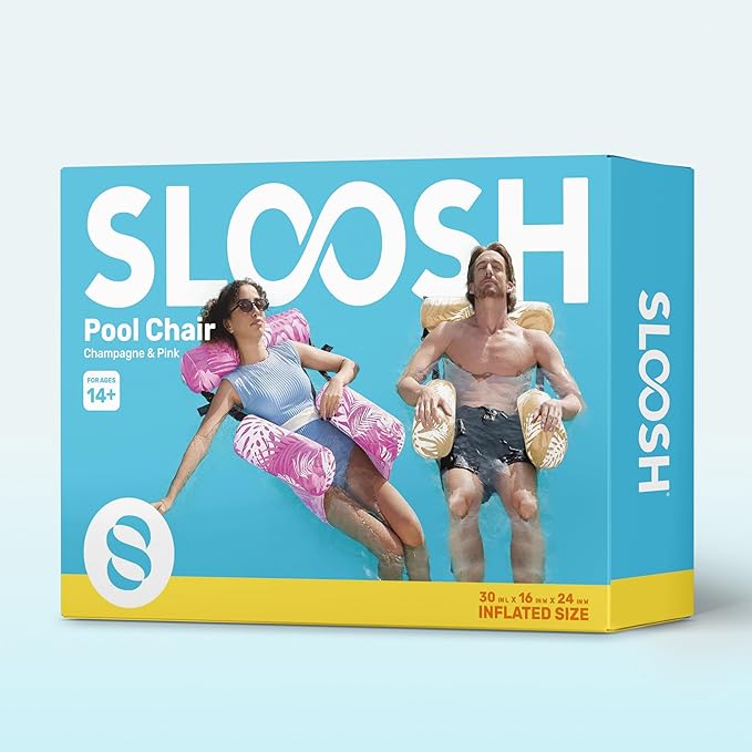 SLOOSH Inflatable Pool Floats Adult,2 Packs Floating Lounge Chairs,Blow up Pool Noodles for Adult Heavy Duty,Floating Chair for Party Summer Water Beach Lake Fun