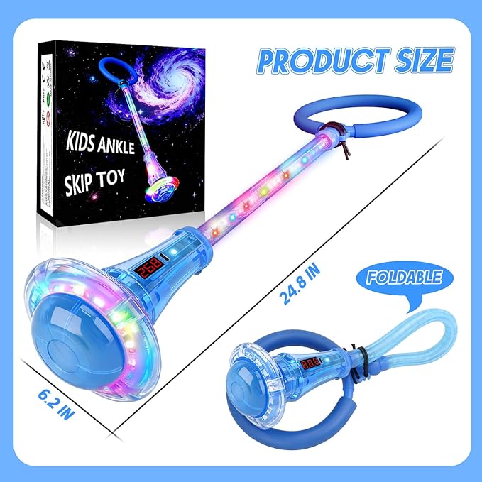 Dolanus Skip Toy with Counter- Laps, Time, Distance, Toys for 5-12 Year Old Kids, Girls Birthday Gifts for Age 5 6 7 8 9 10 11 12, Outdoor Outside Sports Games, Girls Toys Ages 6-8 8-13 (Blue)