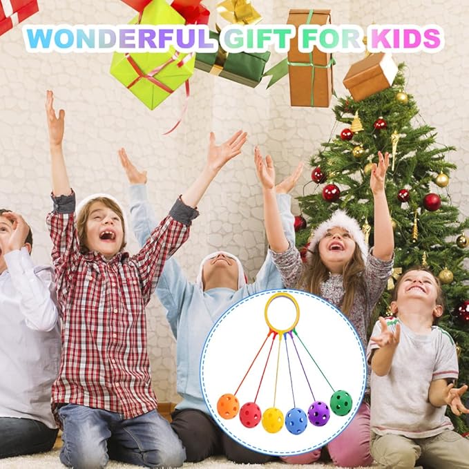 Skip Balls, 6 Colors, 5.91 Inch Diameter Ankle Toys Jump Ankle Ropes Skip and Jump Toys Sports Swing Balls for Girls Boys Gym Class Home Playground Exercising Body Fat Burning