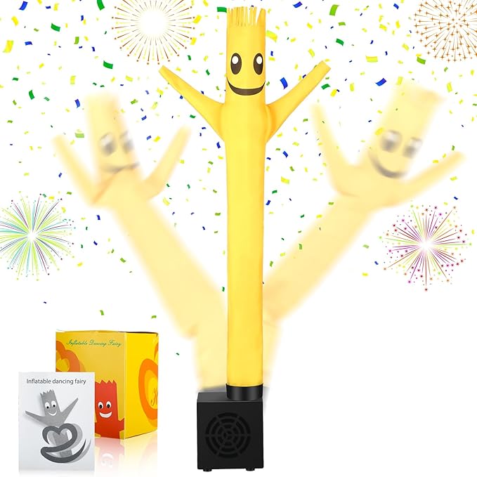 Poen Easter Gifts for Kids Mini Wacky Waving Inflatable Tube Guy with Blower Gag Toy Gift Inflatable Tube Man Birthday Desktop Decor Dancing Blow up Man for Office Party Decor(Lively)
