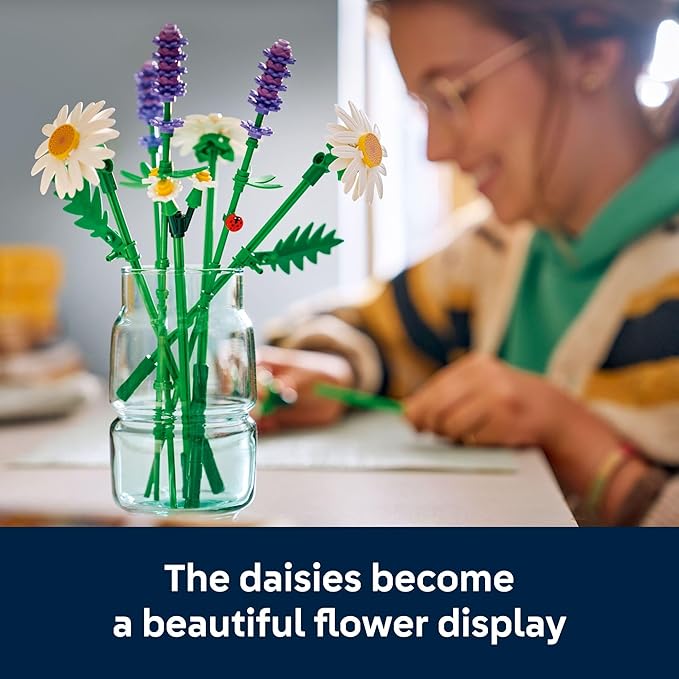 LEGO Botanicals Daisies Building Toy - Artificial Flowers Crafting Kit for Girls & Boys, Ages 9+ - Gift for Easter Baskets - Kids Room Decor for Book Shelf or Desk - 11508