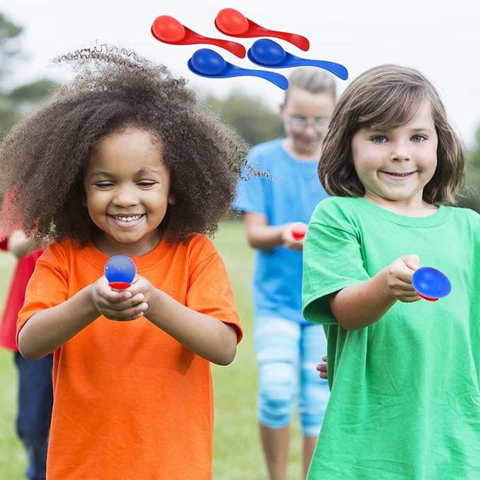 GOLDGE 28 Piece Outdoor Games Kit for Kids, Includes Potato Sack Race Bags, Bean Bag Toss, 3 Legged Race Bands, Egg Spoon Relay, for Easter & Birthday Parties (Potato Sack Race Bags)