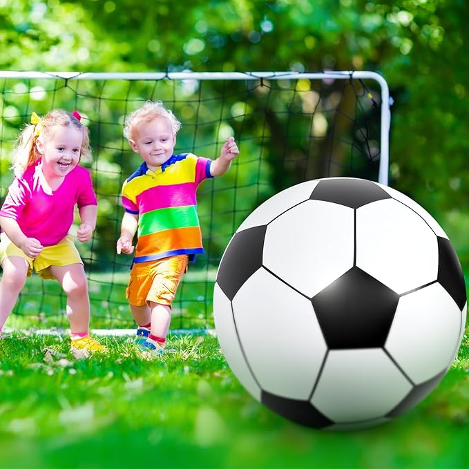 Lewtemi 2 Pcs 40 Inch Giant Inflatable Soccer Ball Large Huge Beach Balloons Oversized Football Sport Birthday Party Decoration Favor Gift Pool Supplies for Outdoor Piñata Activity