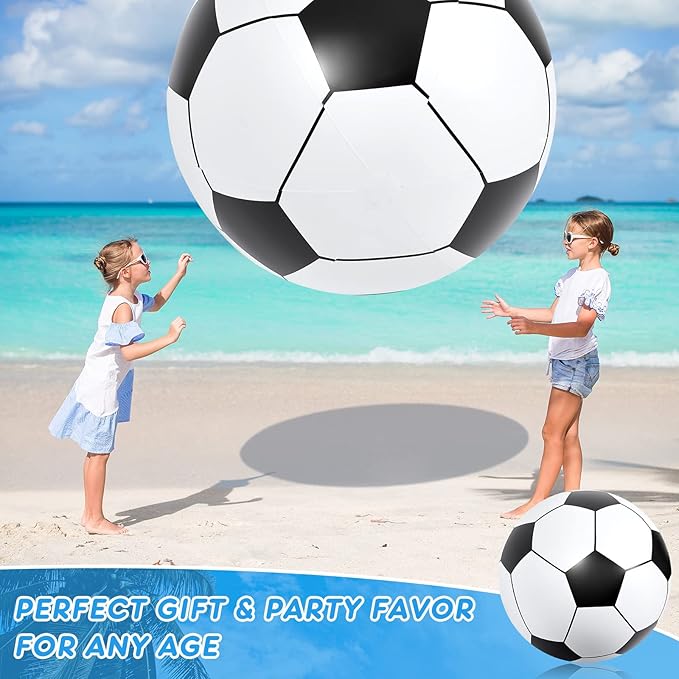 Lewtemi Big Inflatable Giant Soccer Ball Large Inflatable Beach Sport Ball Pool Party Decoration Toys Oversized Jumbo Beach Toy for Pool Water Sports Games