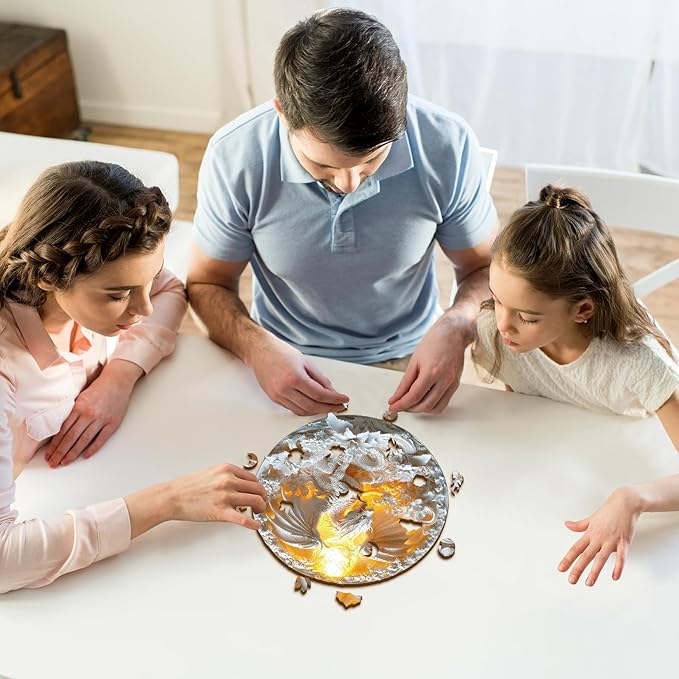 KAAYEE Wooden Puzzles for Adults, 3D Visual Fierce Dragon Wooden Jigsaw Puzzle Unique Shape Wood Puzzle Adult, 3D Effect Flat Puzzle Birthday Family Games (L-13.1 * 13.1 in-261pcs)