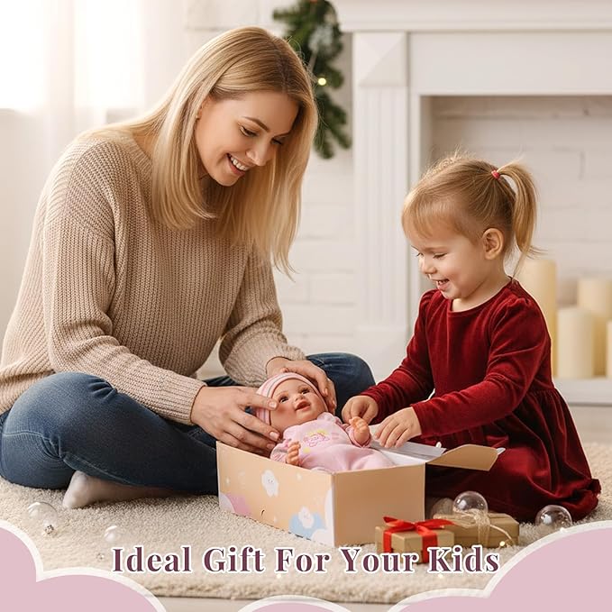 BABESIDE Baby Doll Girl - 10-Inch Realistic Baby Dolls with Magic Feeding Bottle Real Life Vinyl Toy Gift for 3+ 4 5 6 Years, Ideal for Birthday, Pretend Play, Christmas