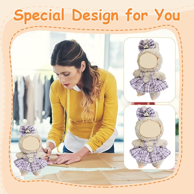 3 Pack Compatible for Labubu Clothes,17cm Doll Clothes Set,Luxury Designer Outfits,Cute Birthday Party Costumes,Valentines Day Gifts for Her Him,Stylish Fashion Wardrobe Accessories for 17cm Dolls