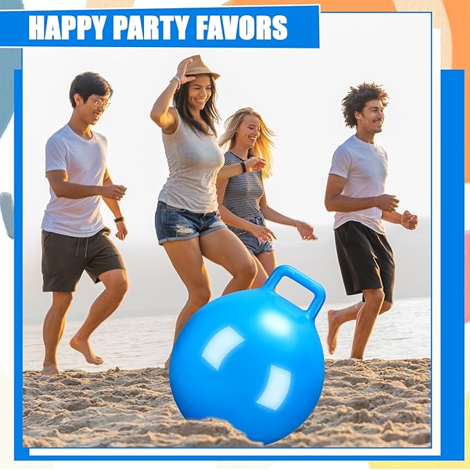 Kids Bouncy Hopper Ball with Handle Jumping Hopping Exercise Balls for Toddlers Boys Girls Indoor Outdoors Sports School Games Exercise Gifts(29 Inch,Blue)