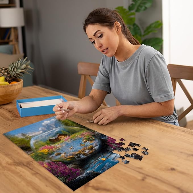 Puzzles for Adults 500 Pieces, Landscape Jigsaw Puzzles - Crystal Realm, Impossible Crystal Puzzle for Seniors Family, 20.47x14.96 inches, 1:1 Poster, Letter on The Back