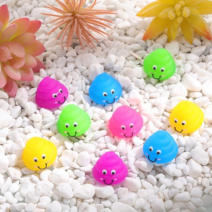 25 Pcs Poop Toys Fake Mini Poop Figurines Mini Glitter Expressions Small Fake Shimmering Rainbow Rubber Toys for Easter Stuffers Easter Gifts April Fools' Pranks Piñata Party Stuffers
