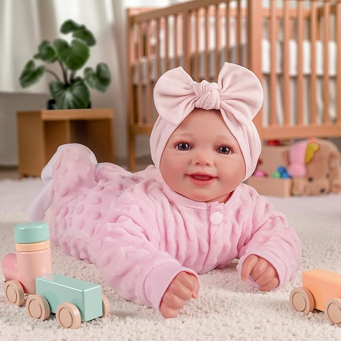 BABESIDE Drink and Wet Reborn Baby Dolls Girl – 17 Inch Lifelike Handmade Soft Vinyl Baby Doll, Can Drink & Pee, Real Life Baby Doll with Accessories, Gift for Girls Age 3+ Pretend Play & Collection