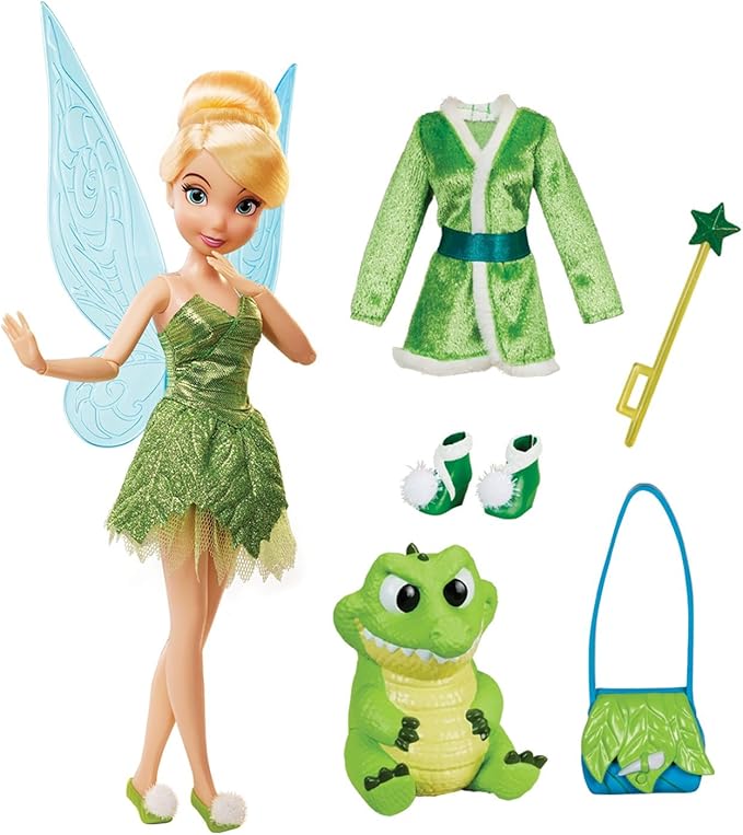 Disney Store Official Tinker Bell Story Doll - 11 Inches - Includes Coloring Book and Additional Dress, Princess Doll in Classic Outfit, Disney Princess Toys for Girls