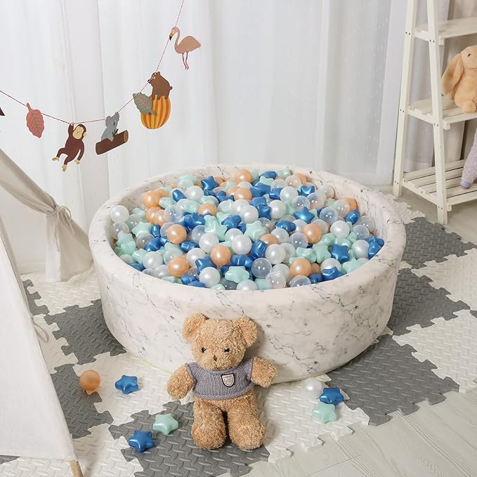 STARBOLO Ball Pit Balls - 100pcs Crush Proof Plastic Star Balls Children's Toy Balls Macaron Ocean Ball for Birthday Party Tent Games Pool