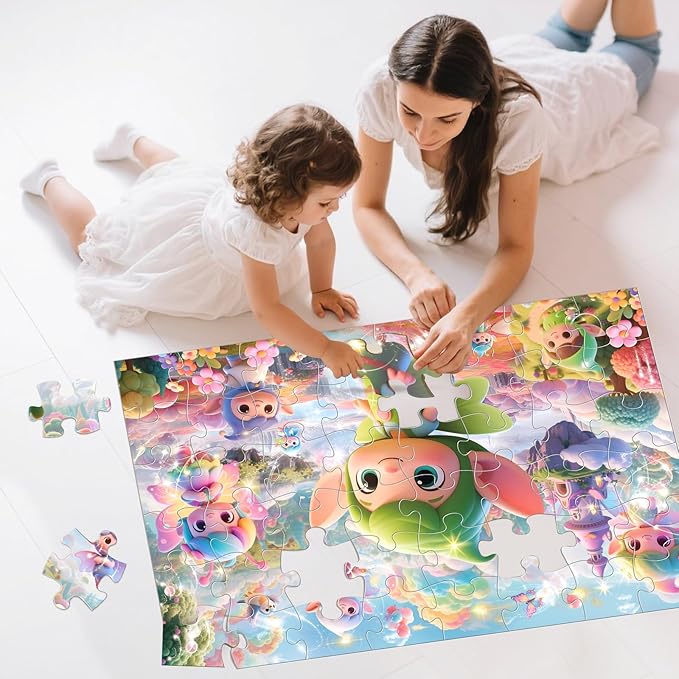 Jumbo Floor Puzzle for Kids,48 Piece Fairy Large Jigsaw Puzzles for Toddler Ages 3-5,Preschool Educational Toy Easter Gift for Boys & Girls Ages 4-8