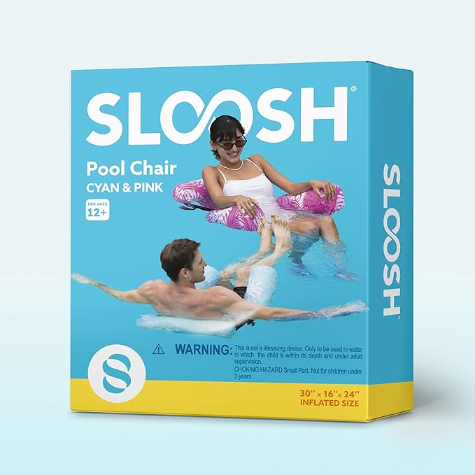SLOOSH Inflatable Pool Floats Adult,2 Packs Floating Lounge Chairs,Blow up Pool Noodles for Adult Heavy Duty,Floating Chair for Party Summer Water Beach Lake Fun