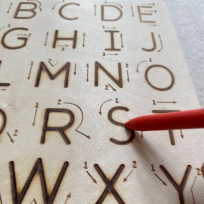 Wooden Letters Practicing Board,Reusable Handwriting Alphabet Tracing Board Double-Sided Toddlers and Preschool Gifts Learning Toys Learning to Write ABC for Kids Ages 3-8