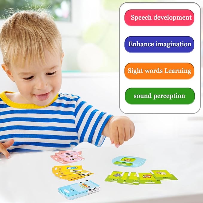 Startcan Toddler Learning Toys for 2 3 4 5 Year Old Girls, Autism Sensory Toys for Autistic Children, Speech Therapy Toys, 112 Cards - 224 Sight Words Talking Flash Cards
