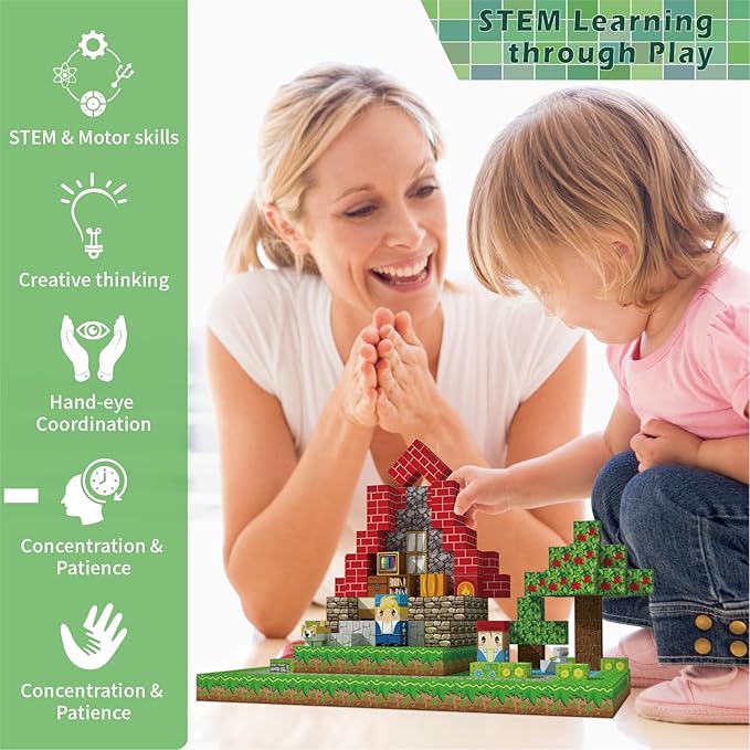 200 PCS Magnetic Blocks - Upgraded STEM Building Toys for Kids Featuring 5 Colorful Animal-Shaped Blocks, Magnetic Tiles for Kids 3+ Boys and Girls Christmas Birthday Gifts