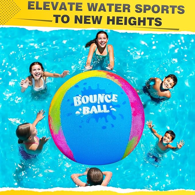 Bambilo Water Skipping Ball | 2-Pack Bounce Balls | Water Bouncing Beach Balls & Grip Ball | Pool Toys for Kids Age 5-8-12 | Great Summer Water Toy for Beach Swimming Pool River Lake