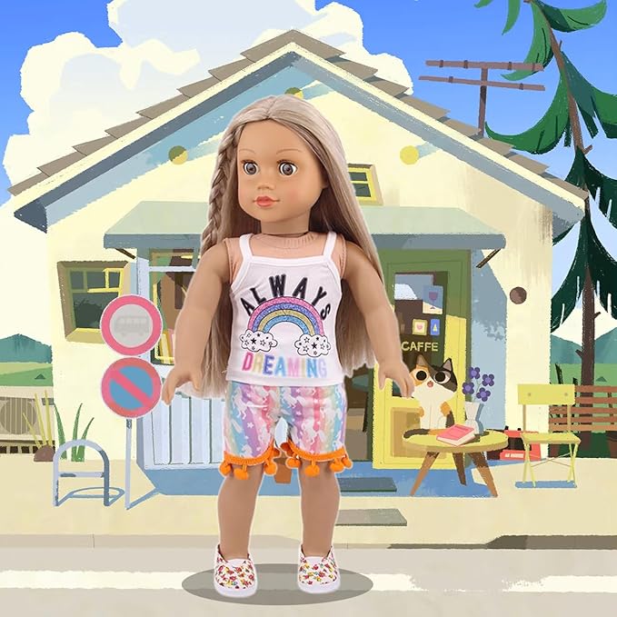 UNICORN ELEMENT 10 Sets American Doll Clothes for 18 Inch Doll Clothes and Accessories Includeding 17 PCS Items Fit for 18 Inch Girl Dolls