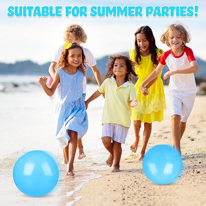 Raiten 12 Pcs Beach Ball Inflatable Beach Balls Large Inflatable Ball Floating Ball for Swimming Pool Party Favors Outdoor Activities Summer Birthday Party Supplies (Light Blue,12 Inch)