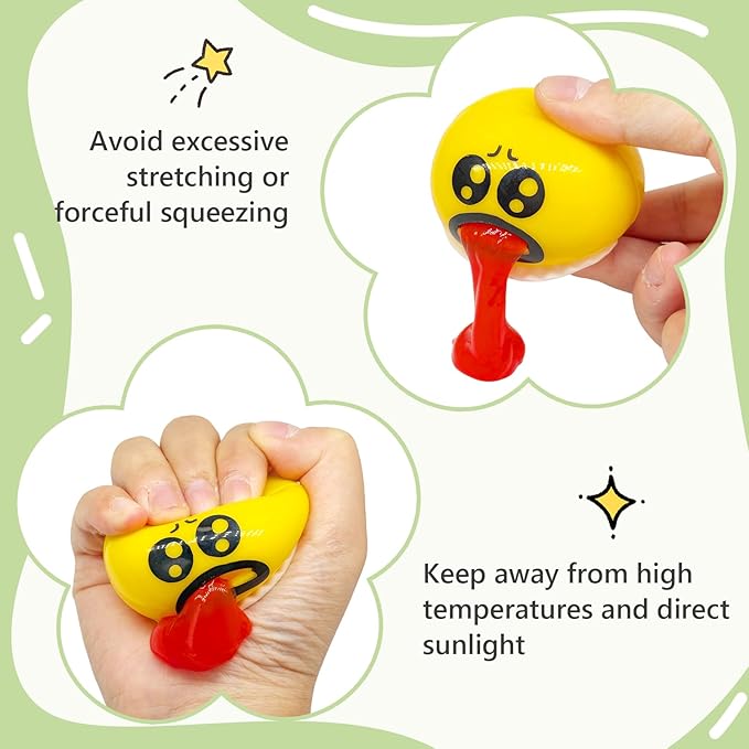 4 Pack Puking Egg Stress Ball Toys – Funny Slime Vomiting Squeeze Toy, Gross Fidget Prank Ball, Novelty Gag Gift for Kids & Adults, Easter Basket Stuffers