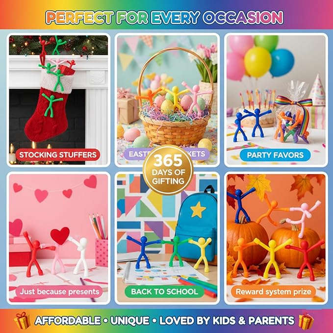MAGMEN Classic Magnetic Toy Figures 10-Pack | Solid Colors | Premium Gift for Kids Ages 3-8 | Safe Neodymium Magnets | BPA-Free | Screen-Free STEM Fidget Toy for Travel, Desk & Classroom