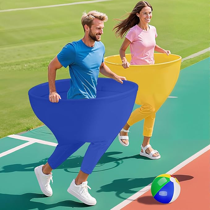 Granny Pants Outdoor Games for Adults and Family with 8 Bouncy Balls and 1 Air Pump (Random Colors) 2 Pack Color Mixing Oversize Granny Pant Yard Game Giant Pants Games for Outdoor Game